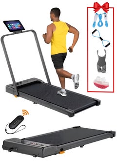 Fitness World Universal Treadmill 100kg Capacity 1.75HP 2-in-1 Foldable 2-Level Manual Incline with Remote Control, Equipped with iPad Holder and Wheels for Easy Mobility  - Image 1