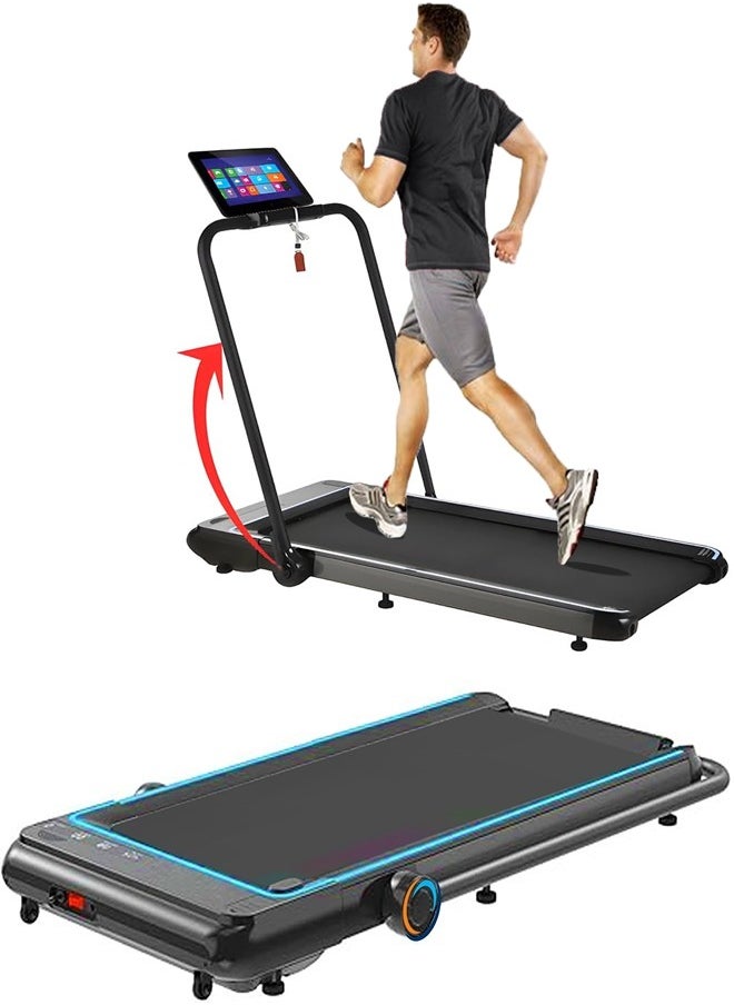 Treadmill, Universal Hydraulic Treadmill, 1.5 HP, 2 in 1 Foldable, Treadmill with Remote Control, Machine Holds Weight (100KG) - WF-80023, World Fitness, Black 