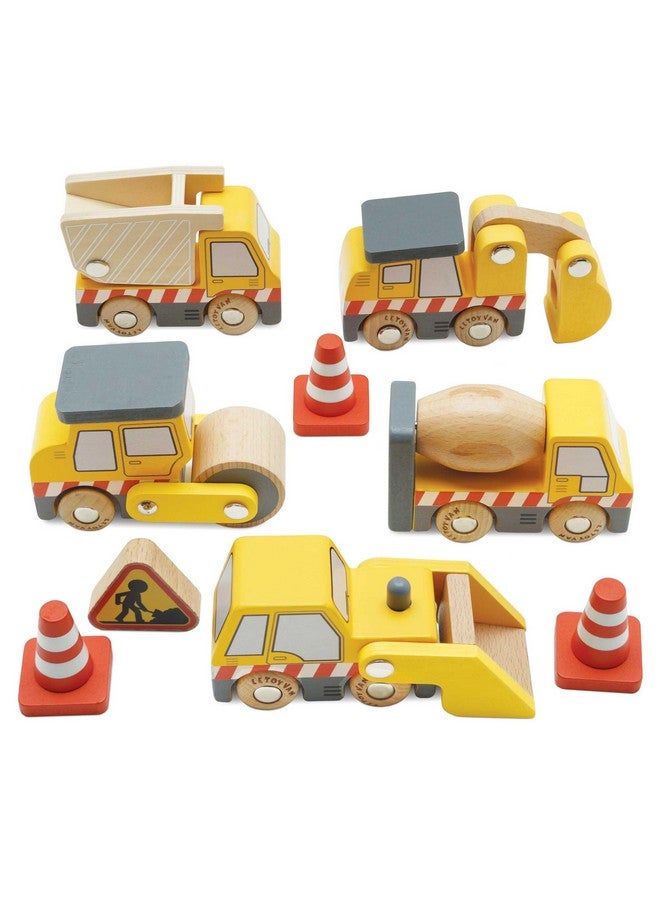 Le Toy Van Wooden Construction Vehicles Set - Image 1