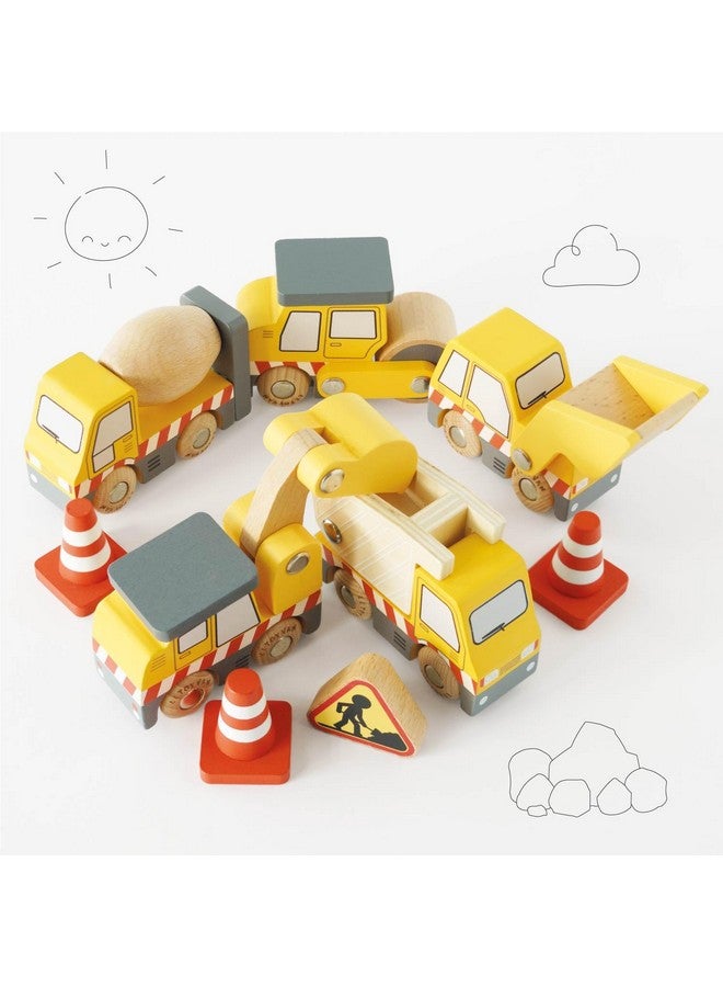 Le Toy Van Wooden Construction Vehicles Set - Image 5