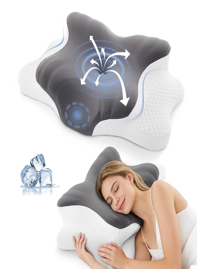 BRO Cervical Pillow for Neck Support: Contour Memory Foam Pillow for Side Back Stomach Sleepers - Ergonomic Neck Pillow with 2 Heights & Widened Armrest Design - Image 1