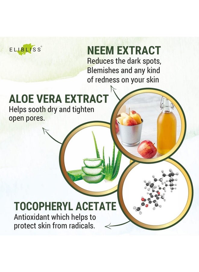 ELIBLISS - Aloe Vera & Neem Refreshing Gel Face Wash For Glowing Skin Daily Gentle Exfoliating Facial Cleanser Pack Of 2 - Image 1