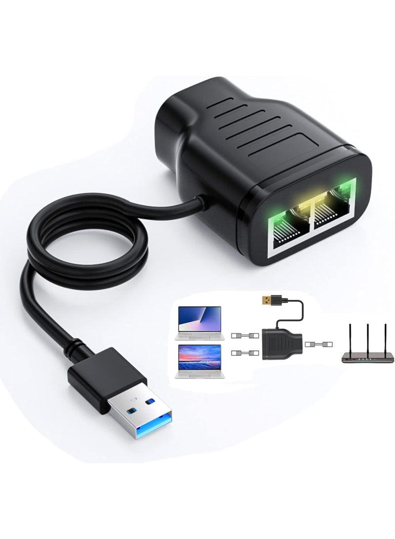 Cobest Ethernet Splitter, RJ45 Splitter Adapter, Ethernet Splitter 1 to 2 Internet Extender RJ45 LAN Port Splitter for Laptop, Computer, Satellite TV, Switch, Modem, Router, Network Box - Image 1