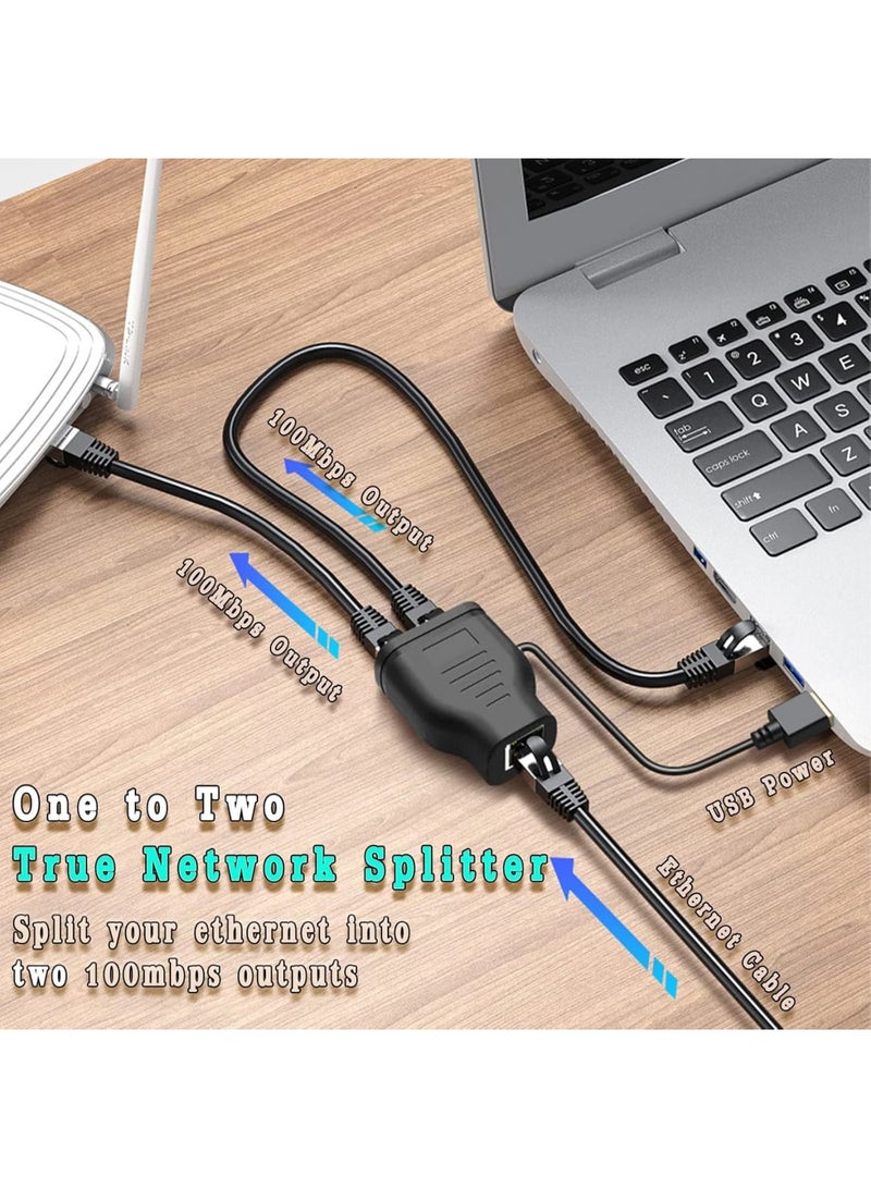 Cobest Ethernet Splitter, RJ45 Splitter Adapter, Ethernet Splitter 1 to 2 Internet Extender RJ45 LAN Port Splitter for Laptop, Computer, Satellite TV, Switch, Modem, Router, Network Box - Image 3