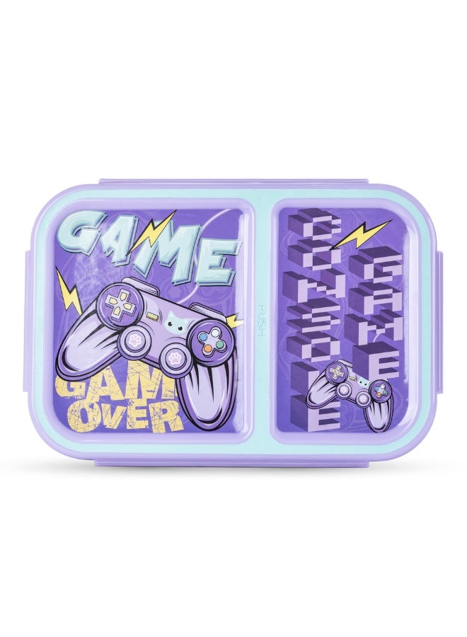 Nova Kids 2 Compartment Bento Lunch Box - Gamer Mauve - Image 2
