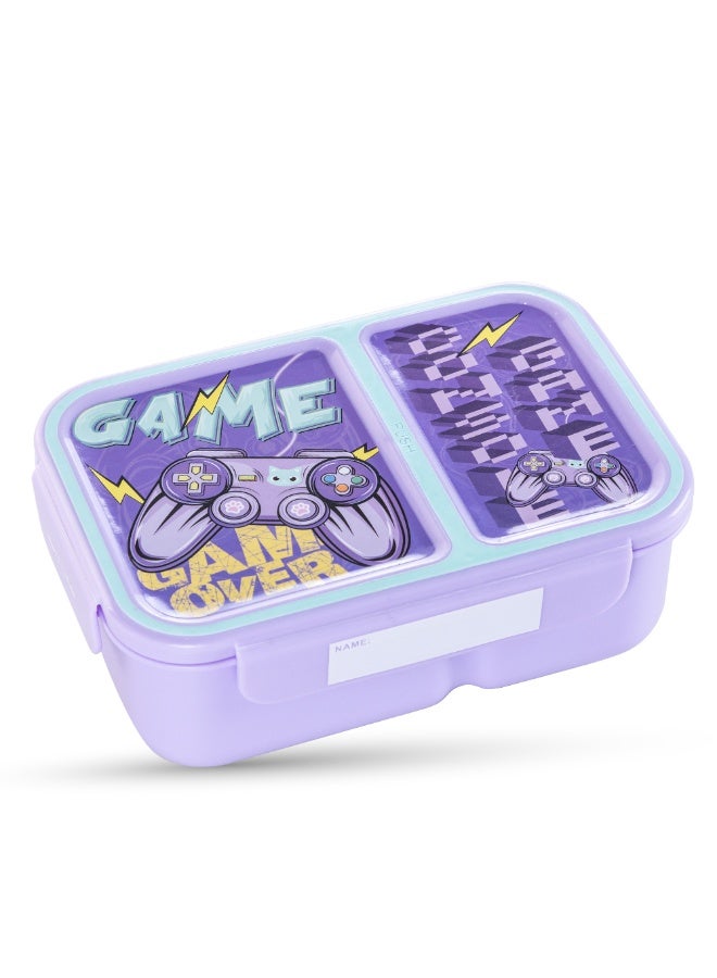 Nova Kids 2 Compartment Bento Lunch Box - Gamer Mauve - Image 1
