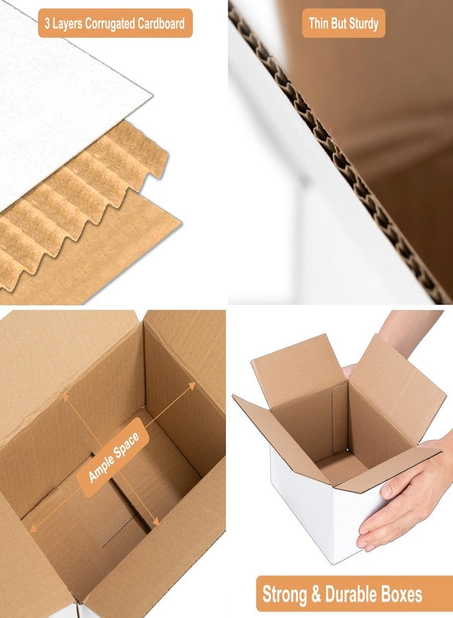 BOARDS+ عبوة من 10 صناديق شحن من الورق المقوى الأبيض، مقاس 8×6×4، صناديق بريد متوسطة الحجم مناسبة للشركات الصغيرة للتعبئة والنقل والتخزين - Image 4
