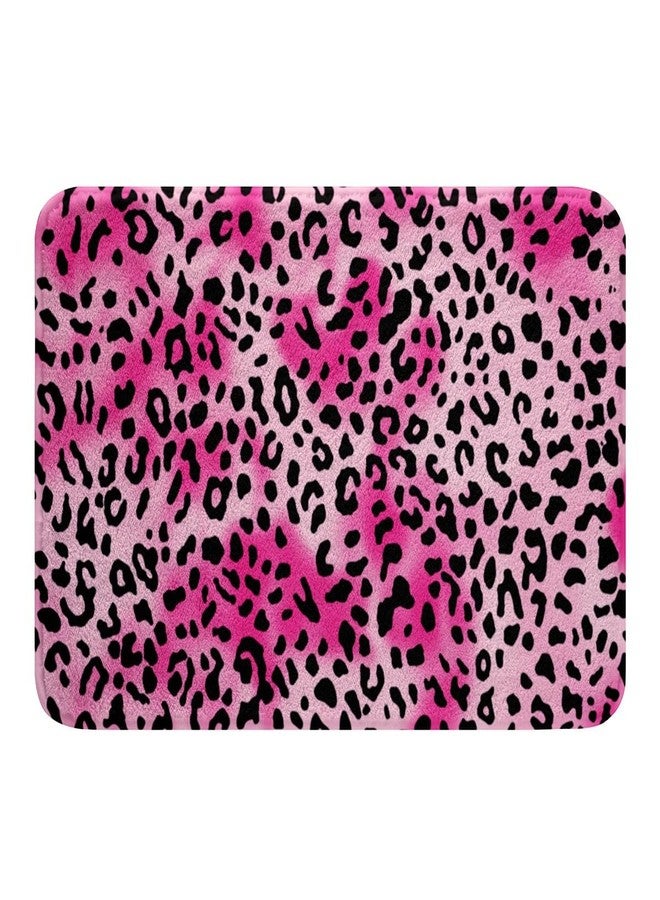 Feelyou Leopard Print Non Slip Bath Mat Pink Black Leopard Polyester Bath Rug for Kids Boys Girls Cheetah Soft Fleece Door Carpet Animal Skin Theme Bathroom Floor Indoor Doormat,16x24 Inch - Image 3