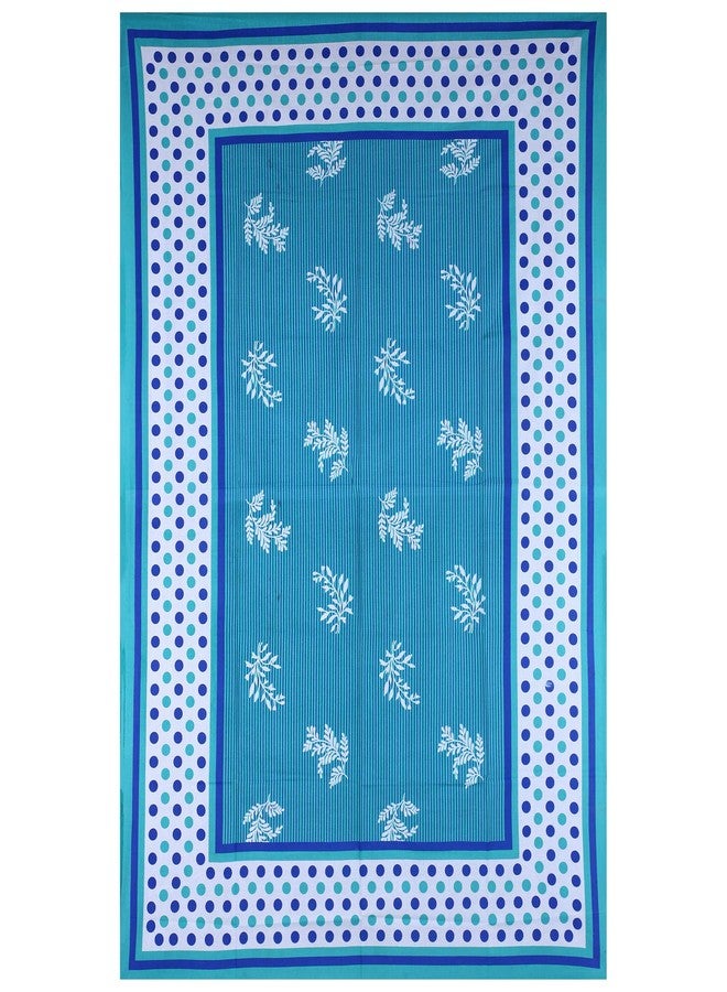 EarlyMart Cotton Floral Comfort Rajasthani Jaipuri Traditional Sanganeri Print 140 TC Cotton Single Size Bed Bedsheet with 1 Pillow Cover - (Blue) - Image 3