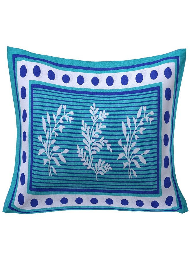 EarlyMart Cotton Floral Comfort Rajasthani Jaipuri Traditional Sanganeri Print 140 TC Cotton Single Size Bed Bedsheet with 1 Pillow Cover - (Blue) - Image 2