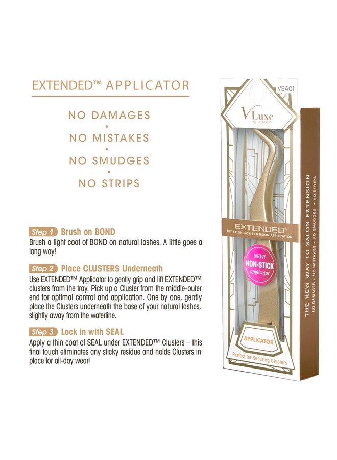 iEnvy Vluxe Extended Collection Non Stick Lash Applicator Mistakeproof Artificial Lash Placementergonomically Designed Handle To Easily Build Your Featherlight Synthetic Reusable Eyelash Clusters - Image 3
