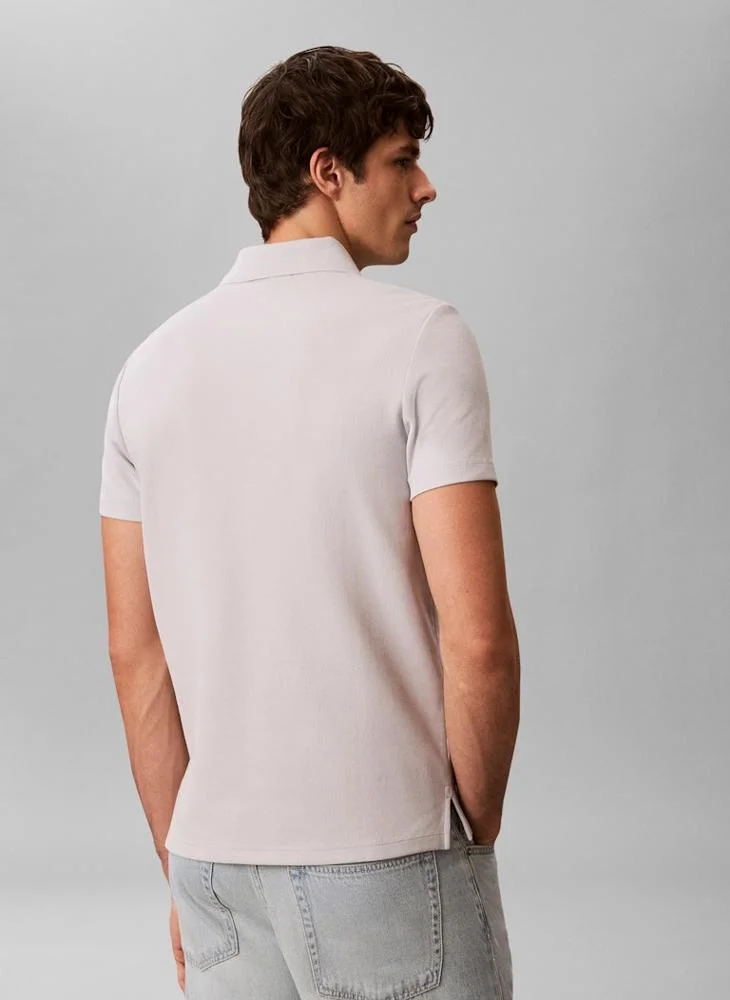 Calvin Klein Jeans Classic Fit Micro Waffle Knit Polo Shirt