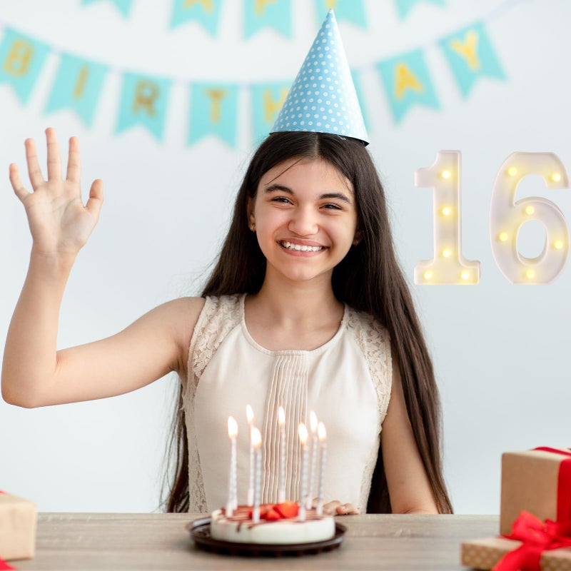 Funsky 16th Birthday Decorations for Girls Boys,Sweet 16 Party Decorations for Centerpieces Table,Light Up Numbers Sweet 16 Sign for Party Backdrop Wall Decor for 16th Wedding Anniversary Decoration - Image 4