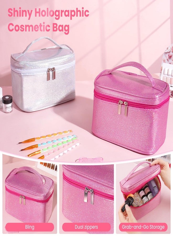 Deciniee Nail Kit for Beginners with Everything: Professional Nails Kit Acrylic Set with Practice Finger Drill U V Light Acrylic Powder Liquid Decorations in Makeup Bag for Women Salon (Bling Pink) - Image 3