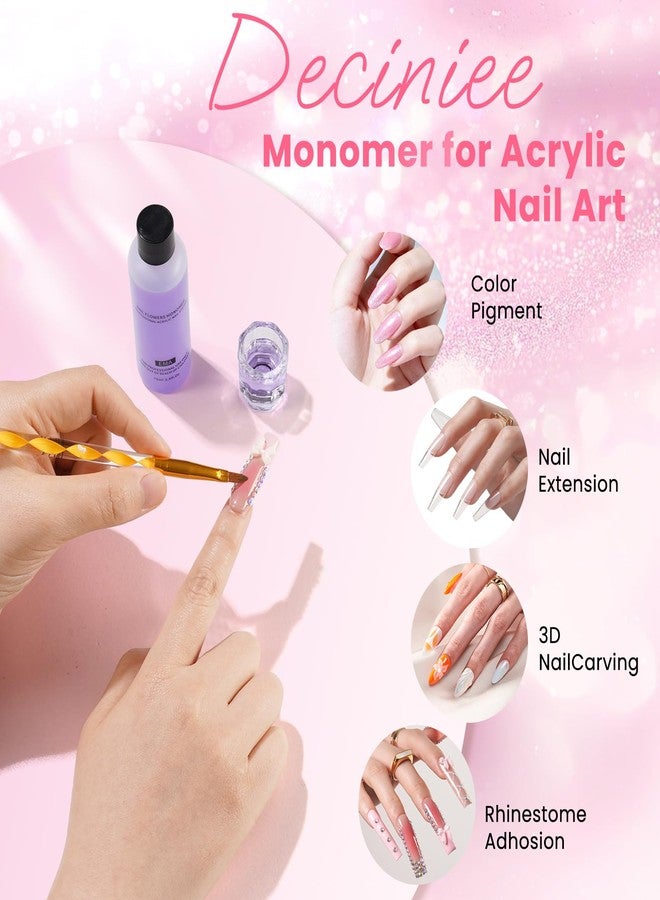 Deciniee Nail Kit for Beginners with Everything: Professional Nails Kit Acrylic Set with Practice Finger Drill U V Light Acrylic Powder Liquid Decorations in Makeup Bag for Women Salon (Bling Pink) - Image 5