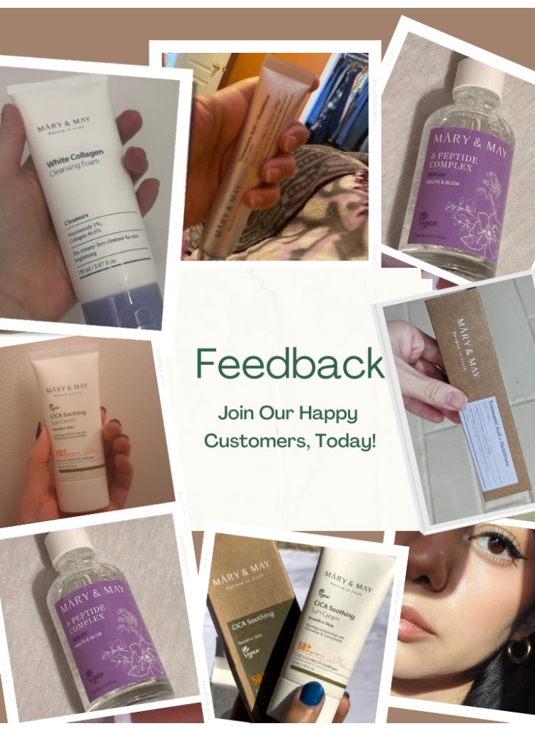 MARY & MAY Dullness & Uneven Tone Solution – Mary&May Brightening & Firming Skincare Set with Collagen Cleanser, Peptide Serum, Eye Cream & CICA Sunscreen - Image 2