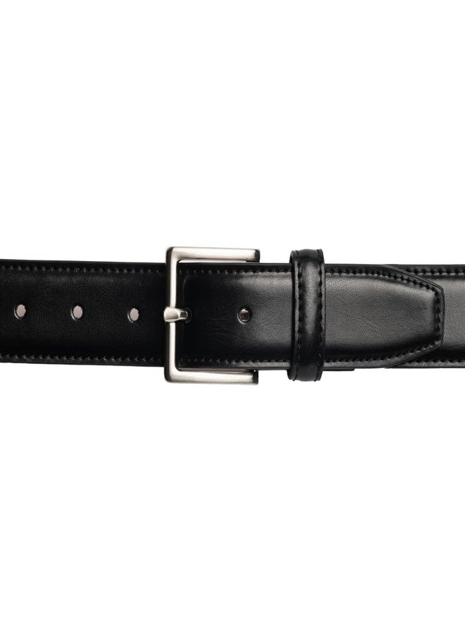 فينس كاموتو أحزمة فينس كاموتو للرجال | حزام أسود 35 مم بتفاصيل خياطة على الحافة وإبزيم مطلي بالنيكل | حزام من الجلد الطبيعي مصمم خصيصًا للرجال | ملمس ناعم للجلد | مقاس الحزام 36 - Image 2
