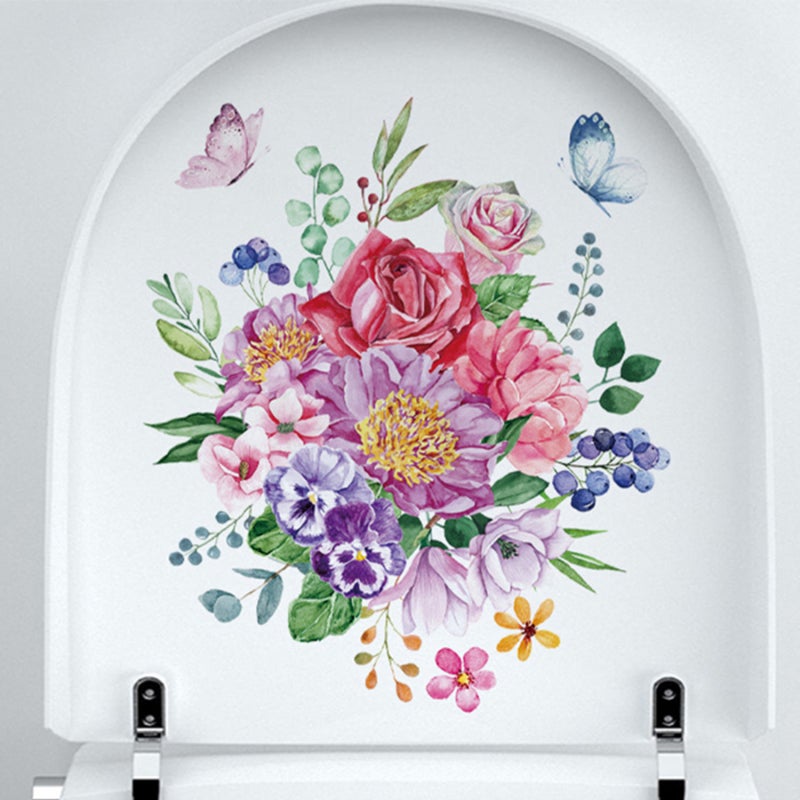 Toilet Sticker Removable Waterproof Green Leaf Floral Toilet Lid Stickers for Home Bathroom Decoration - Image 5