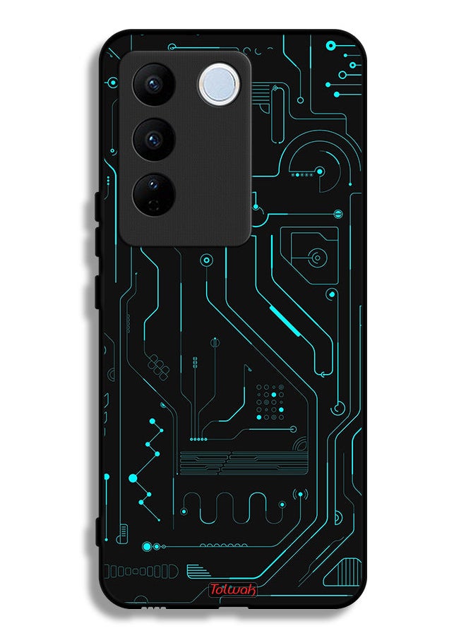 Vivo V27 Pro Protective Case Cover Digital Art Circuits Minimalism Multiple Display