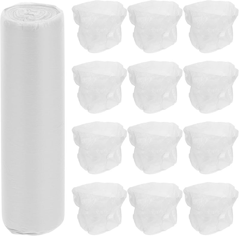 Trash Bags Roll 2.6 Gallon 45x50cm White Starch-based Kitchen Garbage Bags 100pcs Eco-friendly Bathroom Wastebasket Liners - Image 1