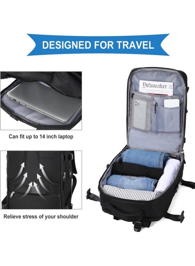 BESTPEAK Large travel backpack, unisex, casual backpack, handbag, hiking backpack, outdoor sports backpack, travel essentials (black)  - Image 4