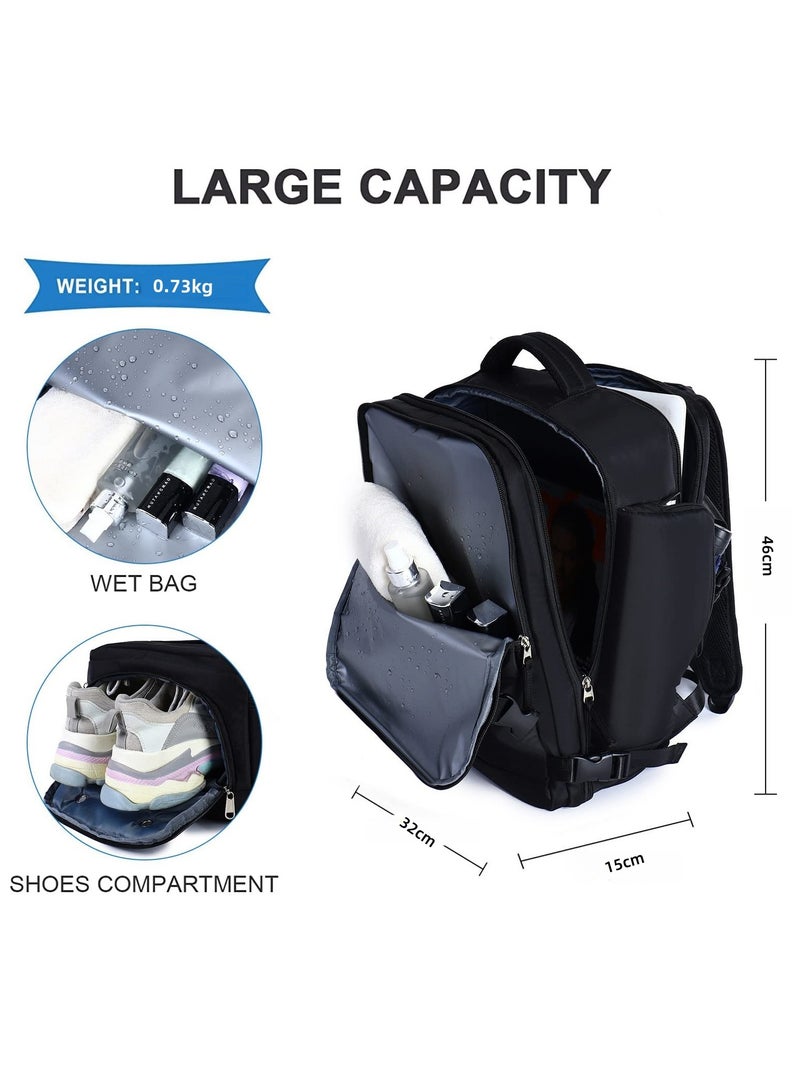 BESTPEAK Large travel backpack, unisex, casual backpack, handbag, hiking backpack, outdoor sports backpack, travel essentials (black)  - Image 5