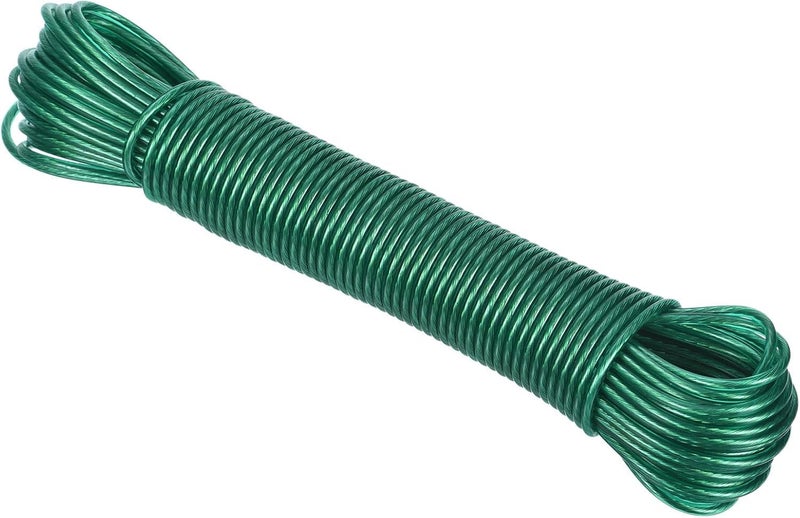 Nibbler 20 Meter Set of 2 Cloth Drying Ropes| PVC Coated Steel Anti-Rust Wire for Dry Clothes| Portable for Travel| Heavy Duty Plastic Rope with 2 Hooks Clothesline (Set of 2, Multicolor) - Image 4