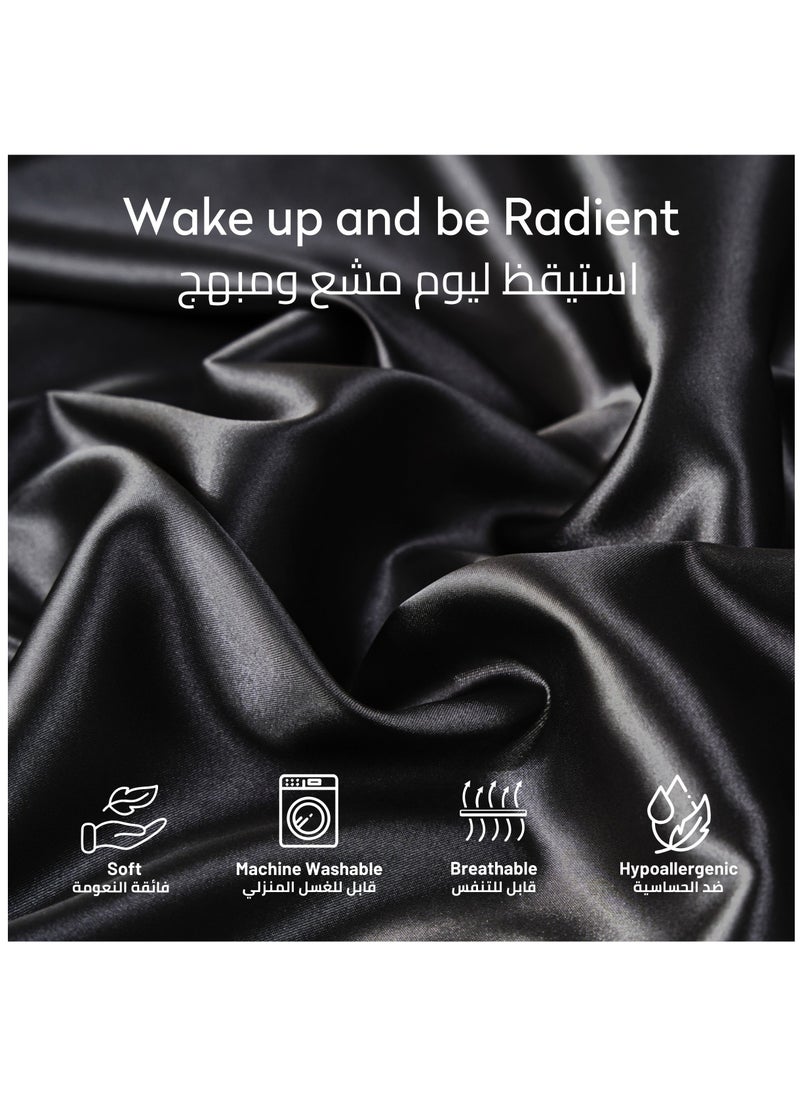 Satin Pillowcases 2-Pcs Soft And Silky Pillow Cover For Hair And Skin Care With Envelope Closure (Without Pillow Insert),Black - pzsku/Z421FFF814F8A8F79912AZ/45/_/1723304694/c0de2e5a-0f21-4fc4-ab71-e3eaffdf67e9