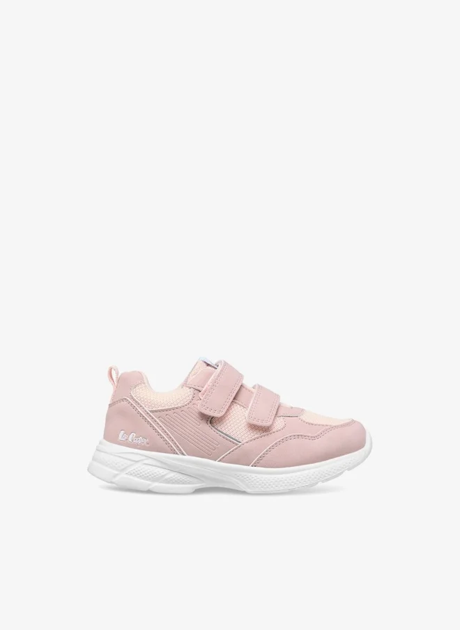 Lee Cooper Girls' Panelled Sneakers with Hook and Loop Closure