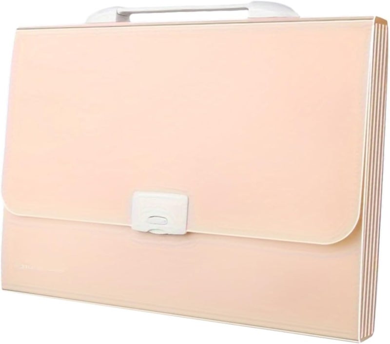 Solid anti-deform Dioche Accordian File Folder Organizer - 13 Pocket Expanding File Box/Cover with Handle, Cover, Includes 12 Labels for Home Office School - Light Purple (Pink) Batch uniform stable quality - Image 1