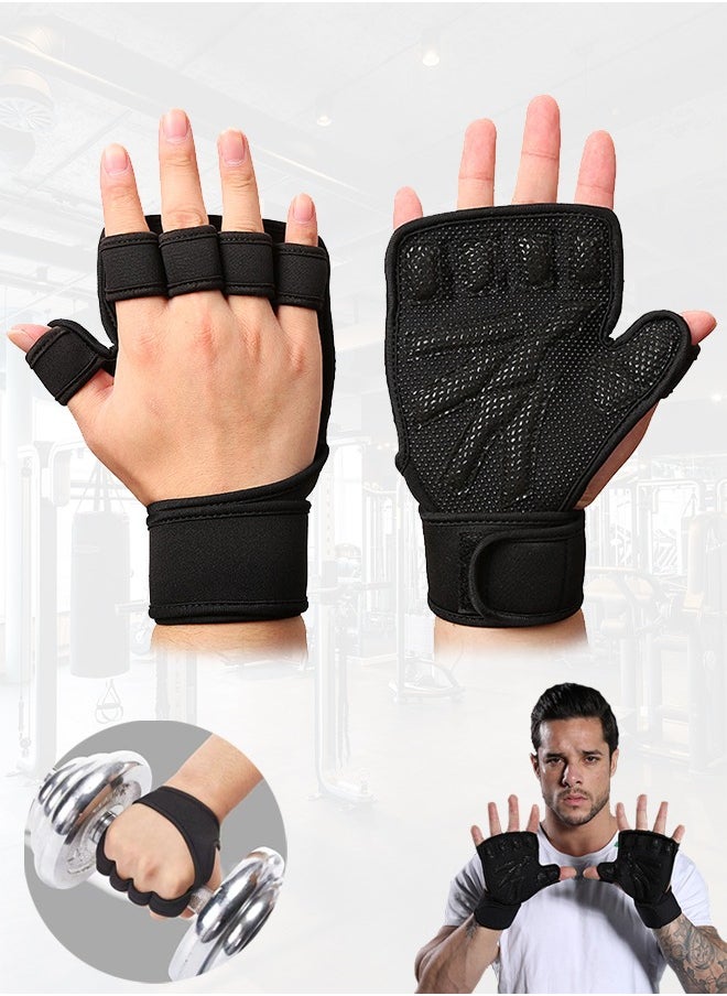 Polish'D Gym Gloves, Lightweight Breathable Workout Gloves, Padded Weight Lifting Gloves with Wrist Support for Comfort, Protection, Palm Protection For Fitness, Weightlifting and Pull Ups, Anti Sweat Gym Accessories  - Image 1