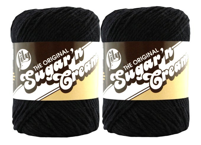 SUGARN CREAM YARN SOLIDSBLACK