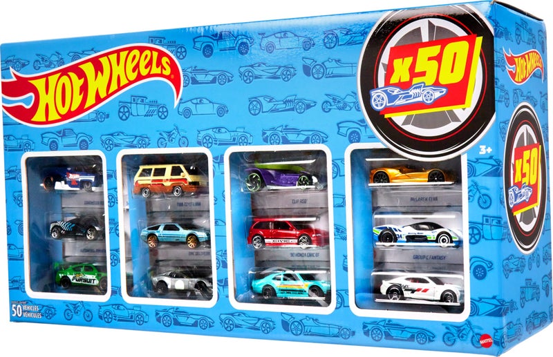 Hot Wheels Cars Set, Pack of 50, Various Models of Toy Cars, Scale 1:64, with Realistic Details, Car Toy, Styles Vary, Toys from 3 Years, CGN22 - Image 1