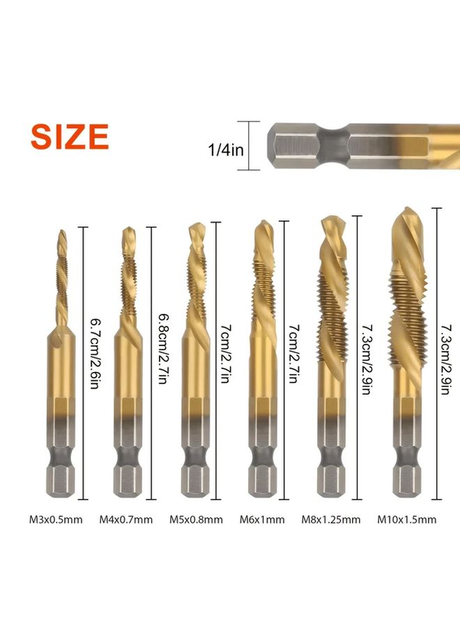 12pcs HSS Tap Drill Bit Set M3 to M10 Hex Shank Thread Tapping Tools - Image 3