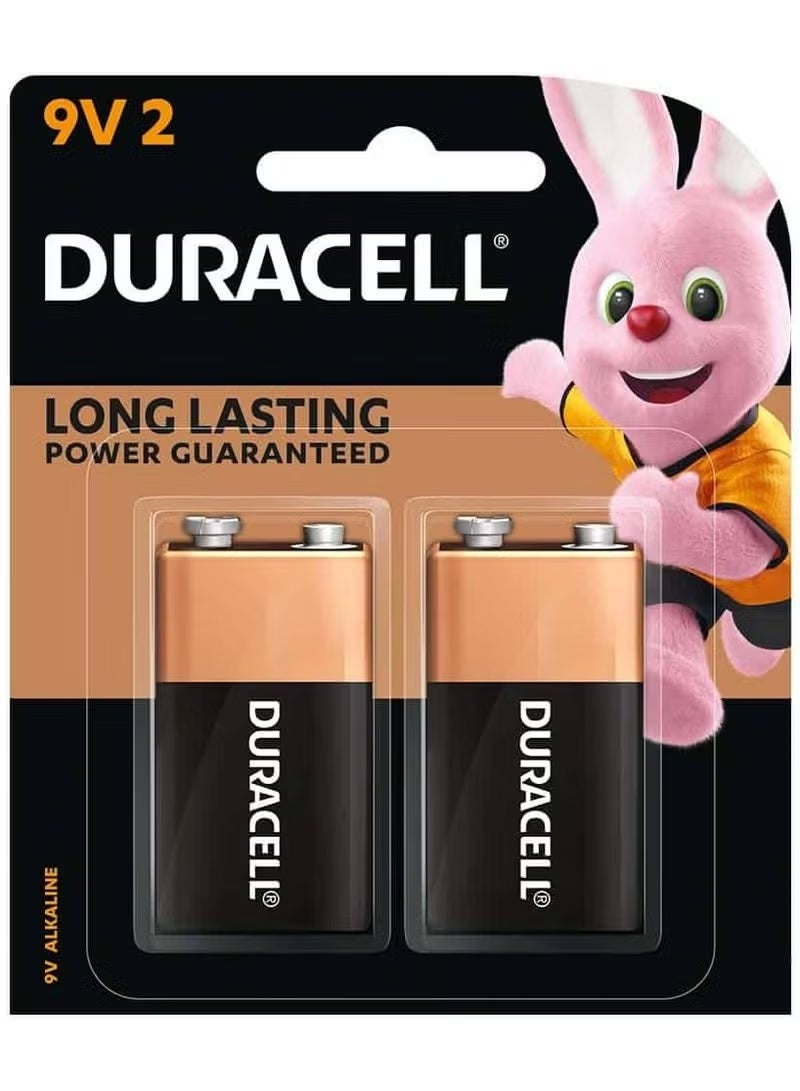 دوراسيل عبوة من بطاريتين Duracell 9V طويلتي الأمد، طاقة موثوقة للأجهزة اليومية