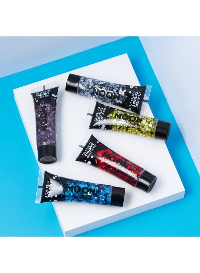 Moon Glitter Classic Chunky Glitter Gel By Moon Glitter 0.40Fl Oz Glitter Face Paint Set Of 5  - Image 4