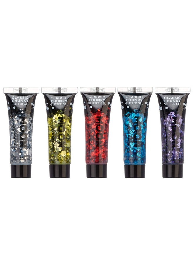 Moon Glitter Classic Chunky Glitter Gel By Moon Glitter 0.40Fl Oz Glitter Face Paint Set Of 5  - Image 2