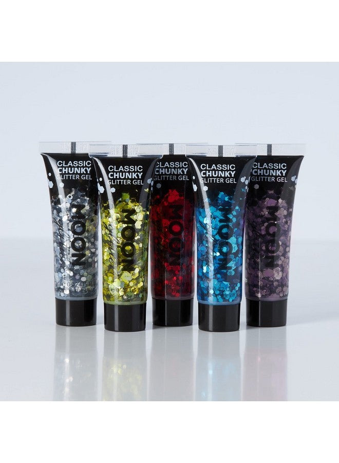 Moon Glitter Classic Chunky Glitter Gel By Moon Glitter 0.40Fl Oz Glitter Face Paint Set Of 5  - Image 3