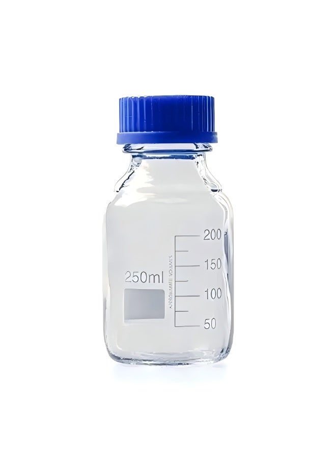 Storage bottle, 250 ml, round, with blue screw cap, 10 pieces. - Image 3
