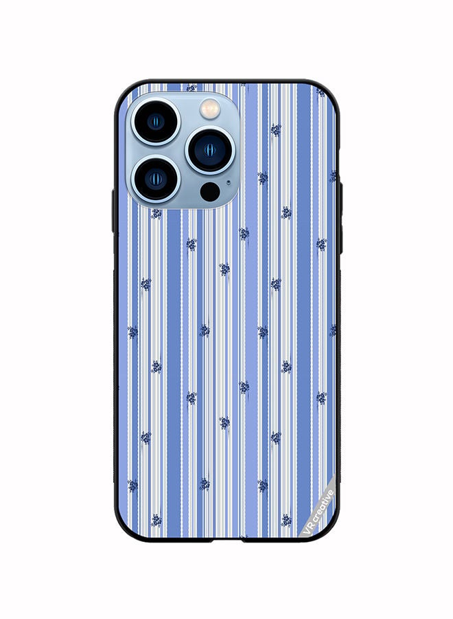 VR CREATIVE Protective Case Cover For Apple iPhone 13 Pro Stripe Stencil Floral With Polka Dots Design Multicolour - Image 1