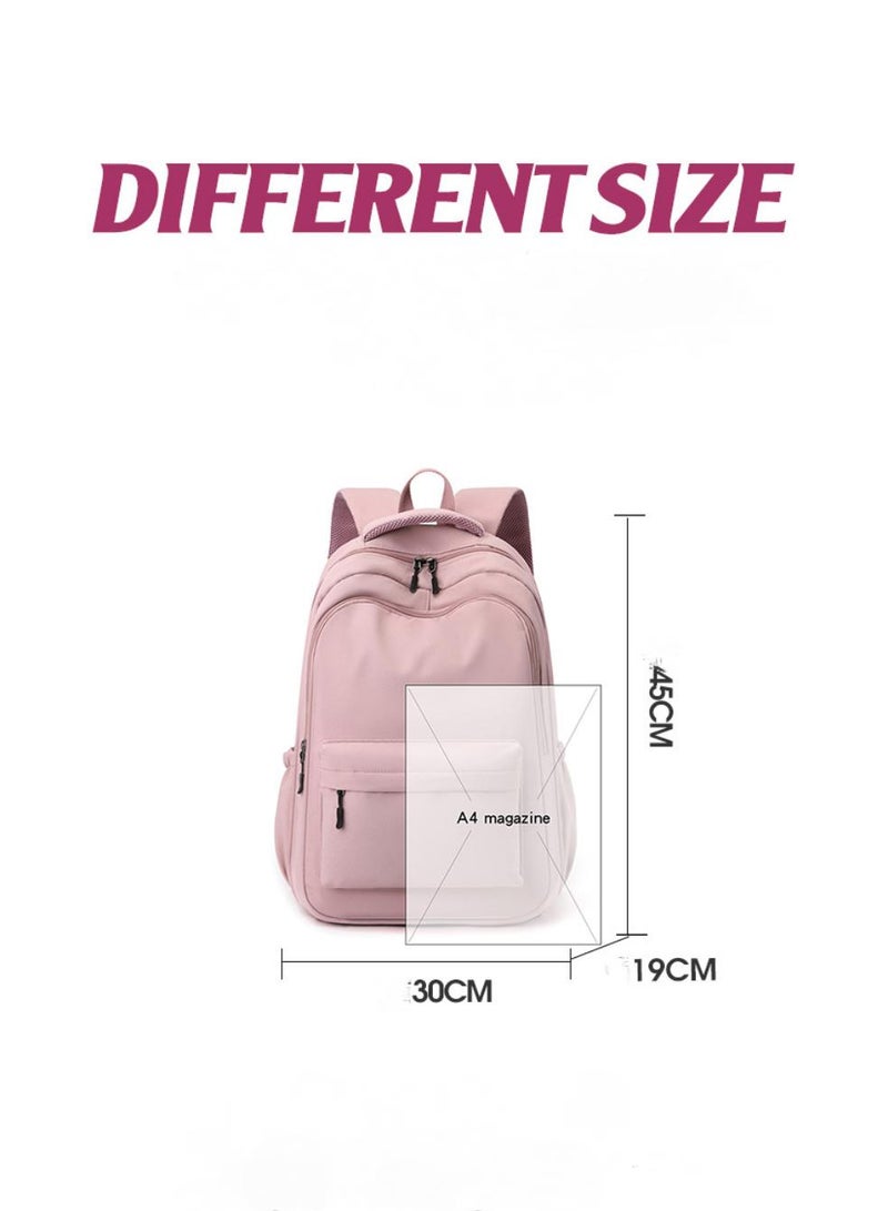 general Solid Color Campus Backpack For Middle And High School Students Black - Image 4