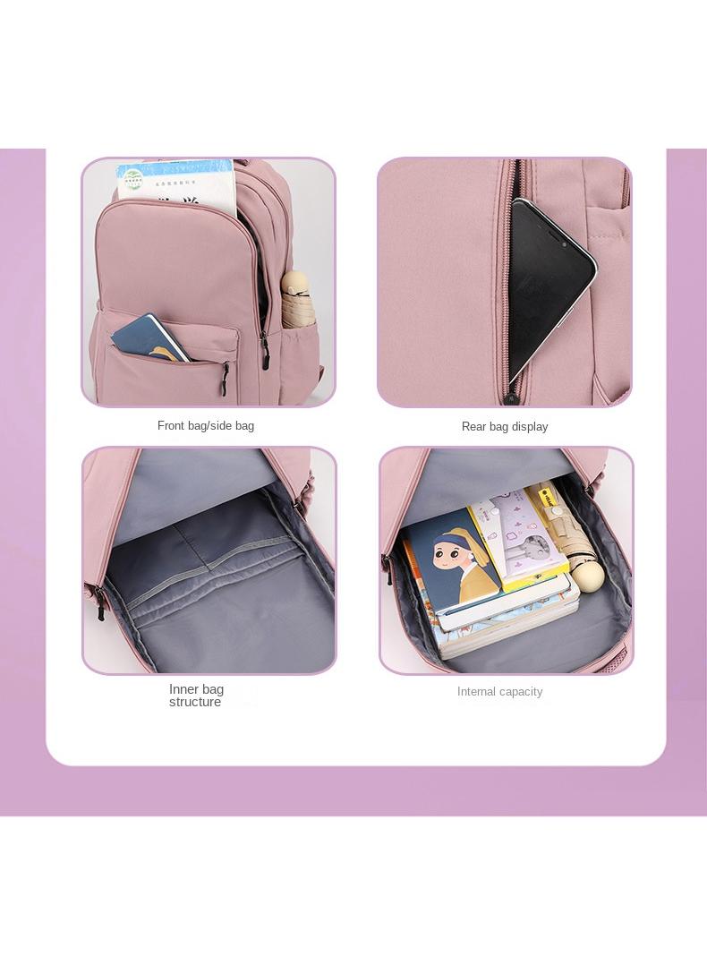 general Solid Color Campus Backpack For Middle And High School Students Black - Image 5