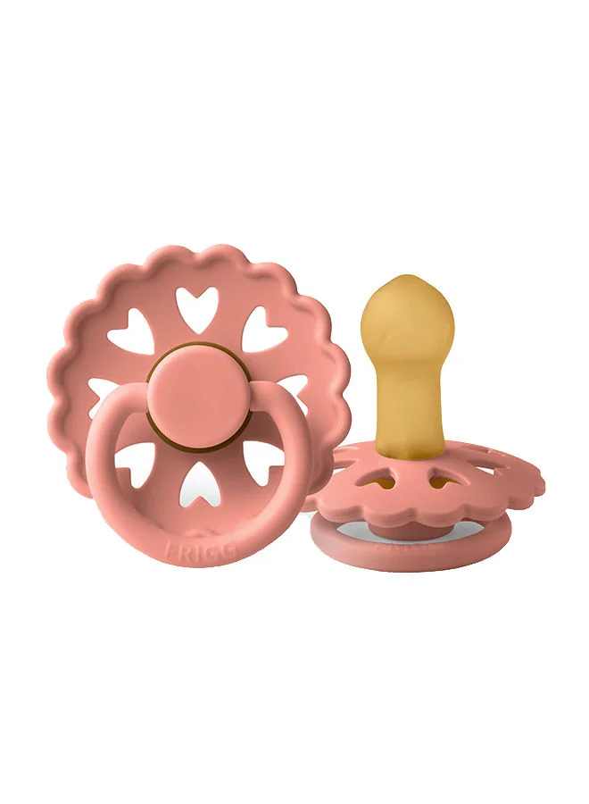 FRIGG Pack Of 1 Fairytale Latex Baby Pacifier 6-18M Pretty In Peach- Size 2