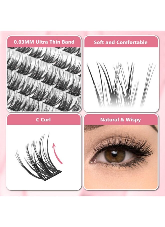 FinyDreamy - Lash Clusters 132Pcs Individual Lashes Extensions Volume Cluster Lashes 8-16Mm Mix Lengths C Curl 0.07Mm Thickness Eyelash Clusters And Apply Under Your Lashes(A03) - Image 1