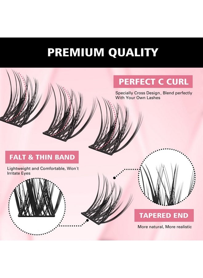 FinyDreamy - Lash Clusters 132Pcs Individual Lashes Extensions Volume Cluster Lashes 8-16Mm Mix Lengths C Curl 0.07Mm Thickness Eyelash Clusters And Apply Under Your Lashes(A03) - Image 1