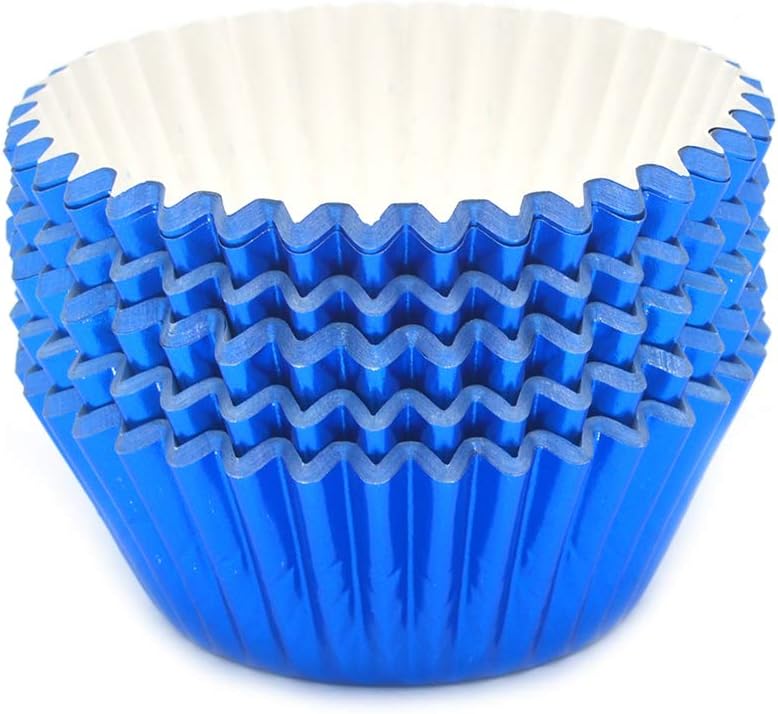 Mombake Standard Blue Foil Cupcake Liners Muffin Baking Cups for Party and More, 100-Count - Image 3