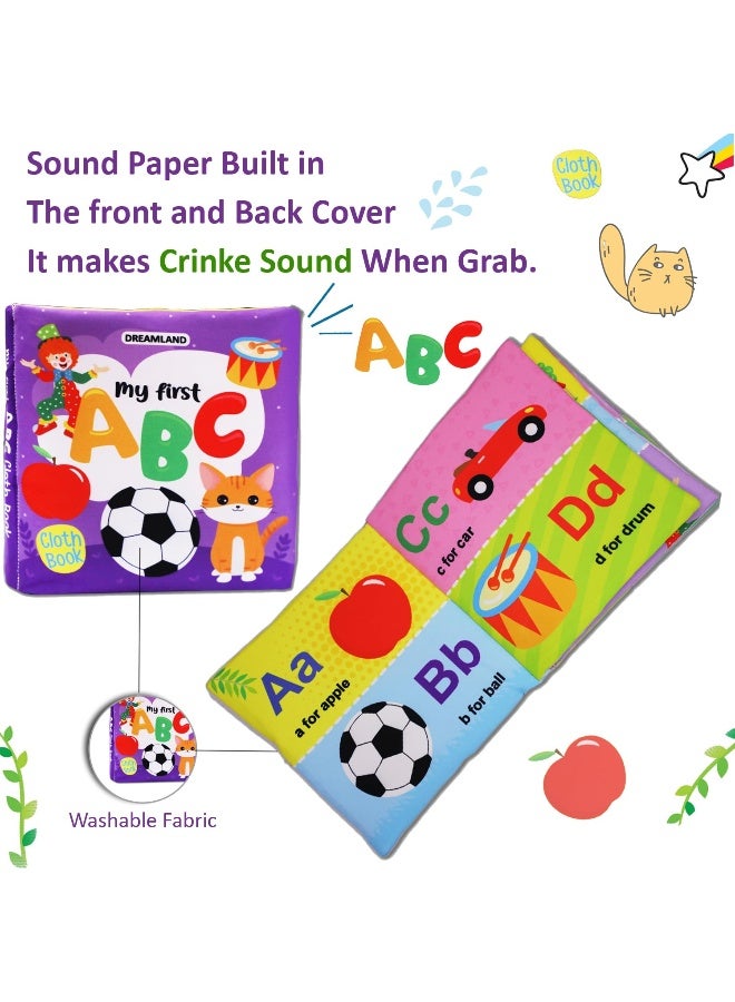 كتاب القماش الأول لطفلي من دريم لاند ABC مع صرير وورق مجعد، لعبة تعليمية مبكرة غير سامة للأطفال الصغار، الرضع - Image 2