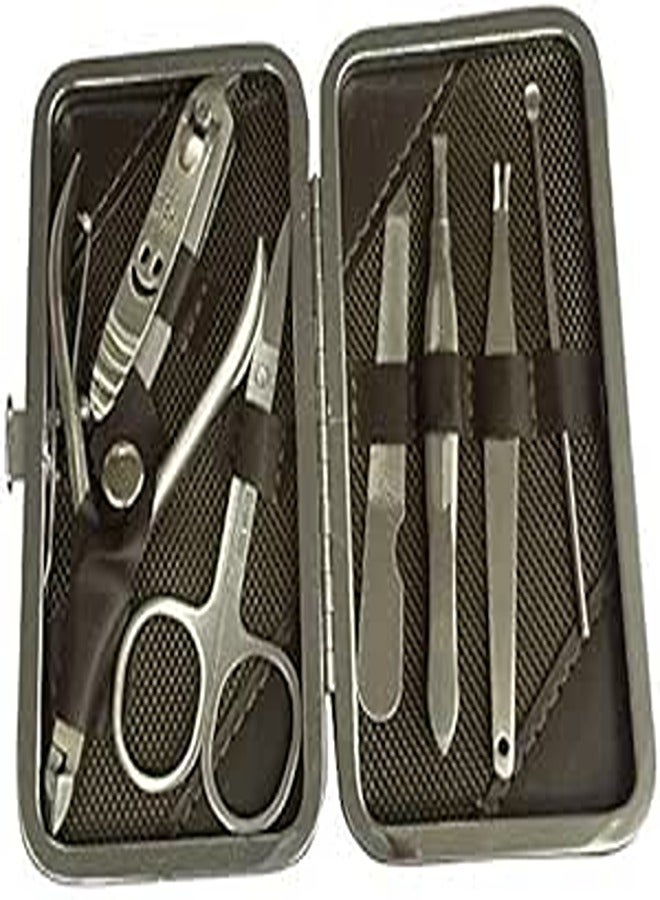 Stainless Steel Personal Manicure And Pedicure Set, Travel And Grooming Kit 7 Piece in 1