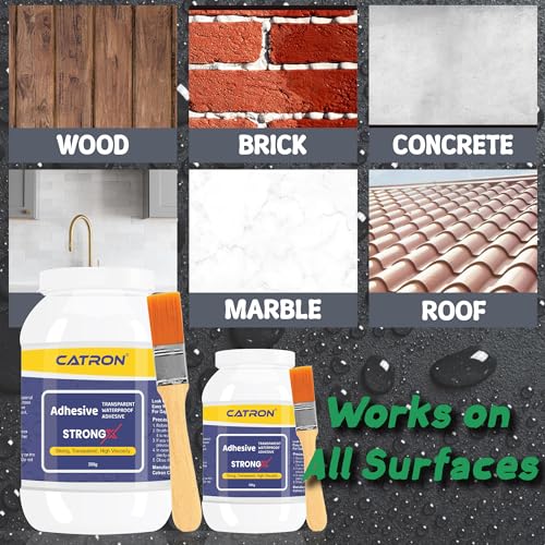 Catron Crack Seal Glue with Brush | Transparent Waterproof Epoxy Resis StrongX For Walls Cracks, Tiles 300gm (1) - Image 4