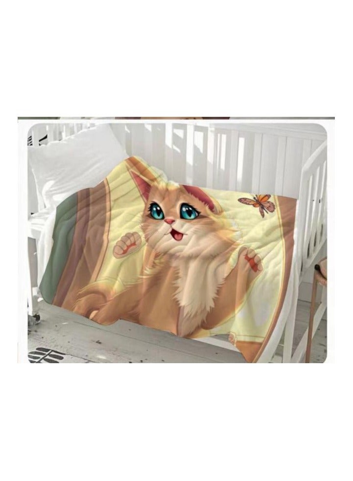 عام بطانية رقيقة من الفانيلا الكرتونية للأطفال أو الطلاب (دافئة ومريحة ومناسبة للنوم والألعاب) 100 سم * 150 سم - 763 - Image 3